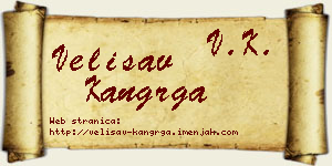 Velisav Kangrga vizit kartica
